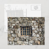 Venster in een muur van steen briefkaart (Voorkant / Achterkant)