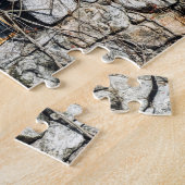 Venster in een muur van steen legpuzzel (Zijkant)