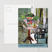 Venster in groen met gouden vis, Briefkaart (Voorkant / Achterkant)