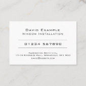 Venster Installatie met foto van houder Visitekaartje (Achterkant)