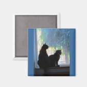 Venster Katten verzamelen Magneet (Voorkant / Achterkant)