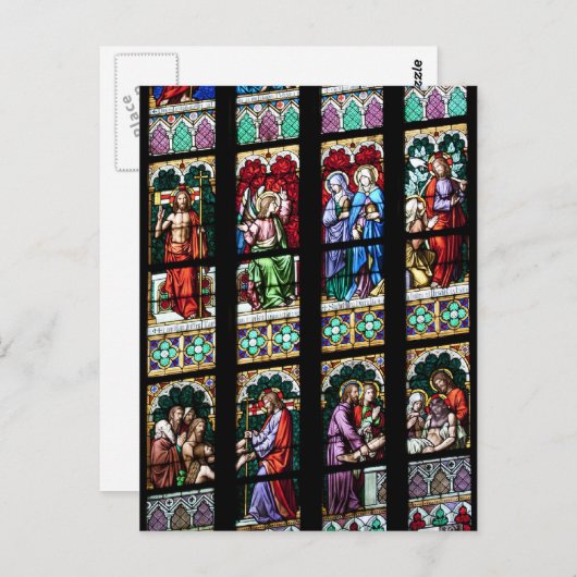 Venster Kleurrijk Glas in lood Briefkaart (Voorkant / Achterkant)