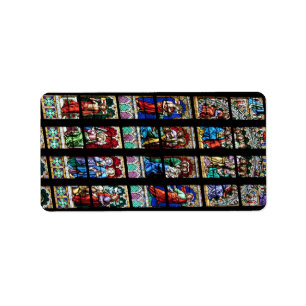 Venster Kleurrijk Glas in lood Etiket