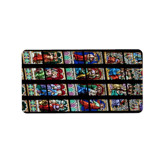 Venster Kleurrijk Glas in lood Etiket (Voorkant)