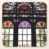 Venster Kleurrijk Glas in lood Kartonnen Onderzetters (Voorkant)