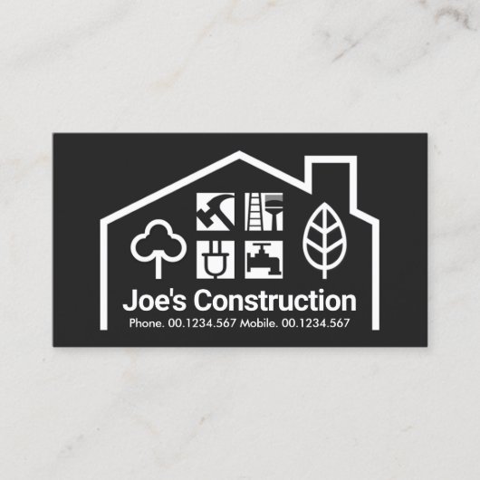 Venster Landschap Home Lijst Tools Visitekaartje (Voorkant)