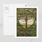 Venster Levenslang/Glas in lood Tiffany Briefkaart (Voorkant / Achterkant)