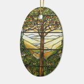 Venster Levenslang/Glas in lood Tiffany Keramisch Ornament (Links)