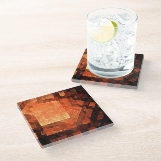 Venster Lichte Abstracte Kunst Glazen Onderzetter (Schuin)