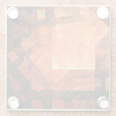 Venster Lichte Abstracte Kunst Glazen Onderzetter (Achterkant)