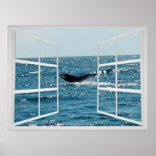 Venster Lijst met walvis Poster