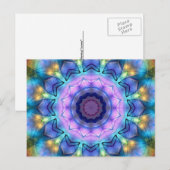 Venster lila Glas in lood Briefkaart (Voorkant / Achterkant)