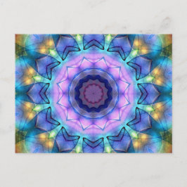 Venster lila Glas in lood Briefkaart