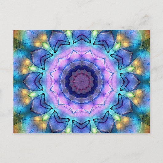 Venster lila Glas in lood Briefkaart (Voorkant)