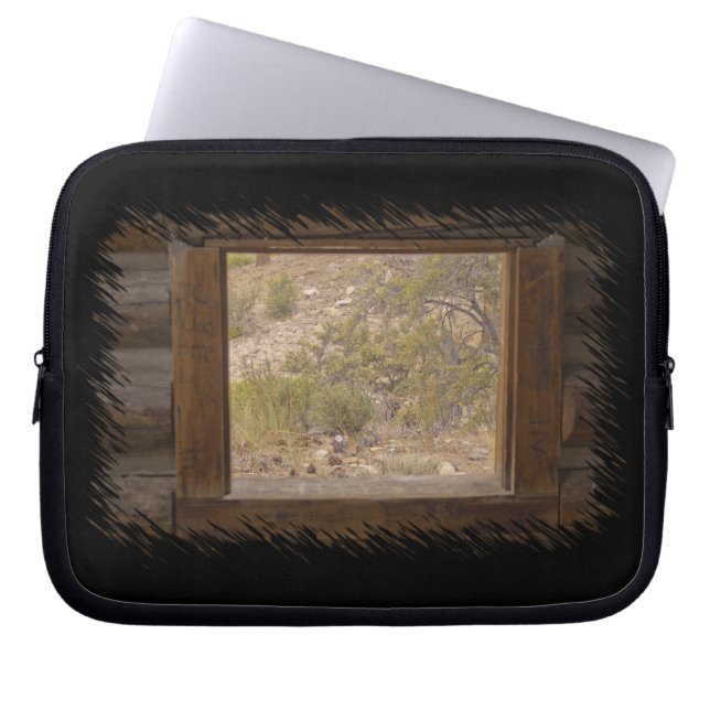 Venster Logcabine Laptop Sleeve (Voorkant)