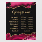 Venster Magenta Gold Agate opening uren Raamsticker (Vel)