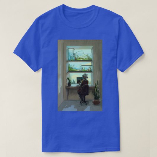 Venster met aquariums t-shirt (Design voorkant)