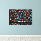 Venster met de Goede Samaritaan Canvas Afdruk (Insitu (Houten vloer))