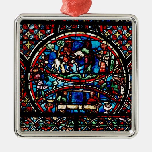 Venster met de Goede Samaritaan Metalen Ornament (Voorkant)