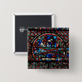Venster met de Goede Samaritaan Vierkante Button 5,1 Cm (Voorkant /achterkant)