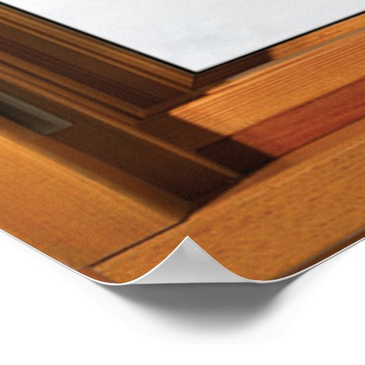 Venster met Uitzicht - Verse sneeuwval Poster (Hoek)