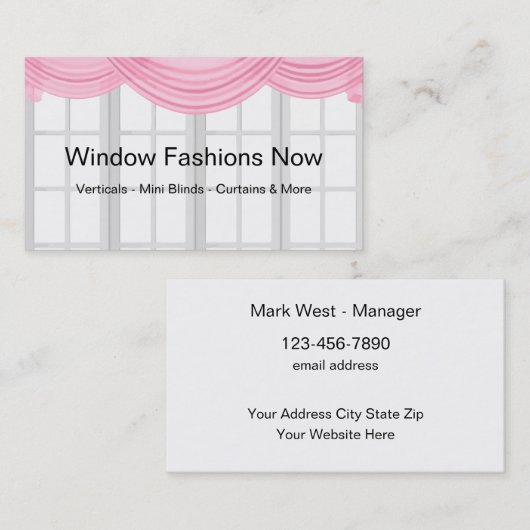Venster Modes Moderne Visitekaartjes (Voorkant / Achterkant)