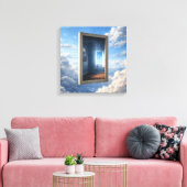 Venster naar nergens canvas afdruk (Insitu (Woonkamer))