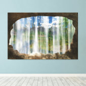 Venster op Cwm Canvas Print (Insitu (Houten vloer))
