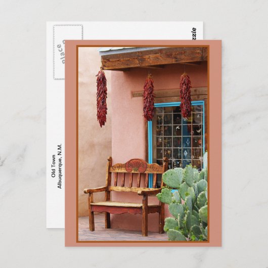 Venster Oude stad Albuquerque Briefkaart (Voorkant / Achterkant)