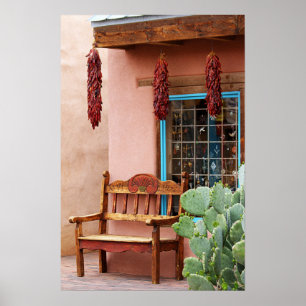 Venster Oude stad Albuquerque-winkel Poster