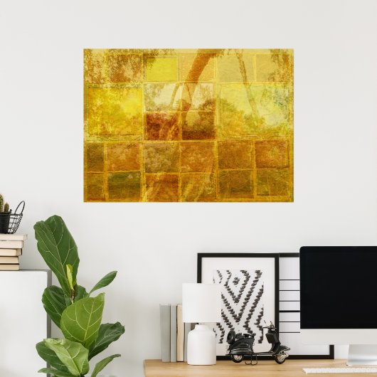 Venster Patchwork Poster (Thuiskantoor)