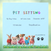 Venster Pet Sitting Sign Decaal Raamsticker (Vel 3)
