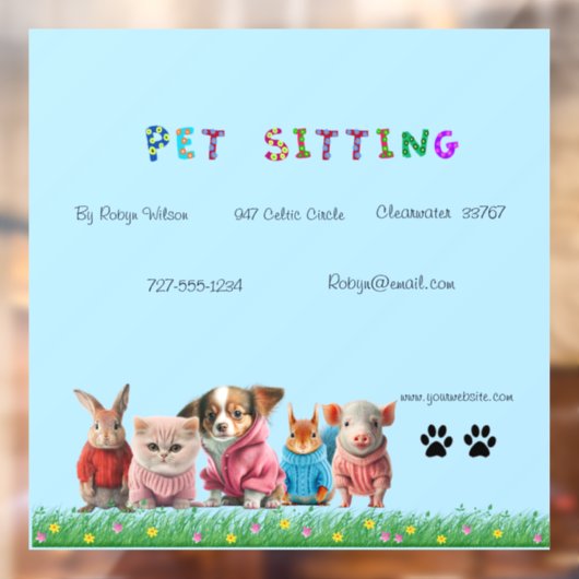 Venster Pet Sitting Sign Decaal Raamsticker (Vel 2)