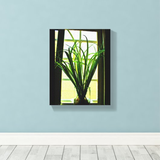 Venster Plant Canvas Afdruk (Insitu (Houten vloer))