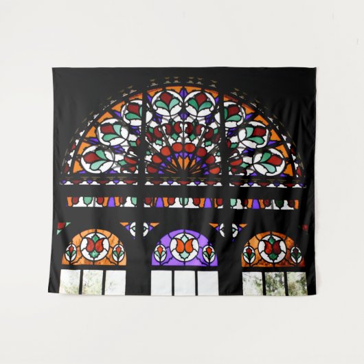 Venster regenboogGlas in lood Wandkleed (Voorkant (horizontaal))