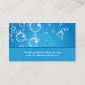 Venster reinigen Blauw waterbad Visitekaartje (Achterkant)