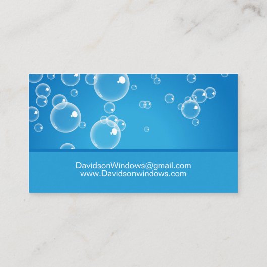 Venster reinigen Blauw waterbad Visitekaartje (Achterkant)
