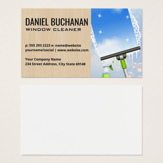 Venster reinigen | Bubels van zeep Visitekaartje (Voorkant /achterkant)