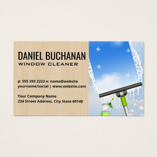 Venster reinigen | Bubels van zeep Visitekaartje (Voorkant)