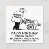 Venster reinigen of Venster reinigen Vierkante Visitekaartje (Voorkant)