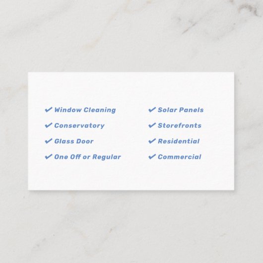 Venster reinigen visitekaartje (Achterkant)