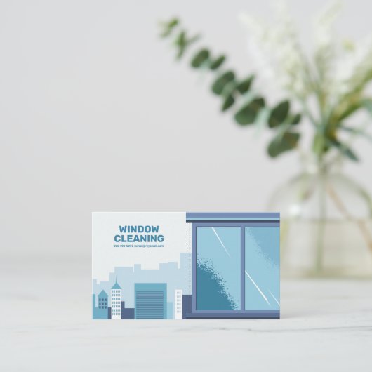 Venster reinigen visitekaartje (Staand voorkant)