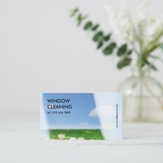 Venster reinigen visitekaartje (Staand voorkant)