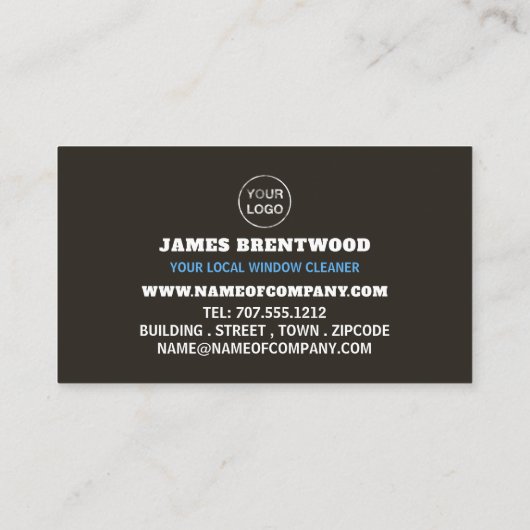 Venster reinigen, Windows reinigen, reinigingsserv Visitekaartje (Achterkant)