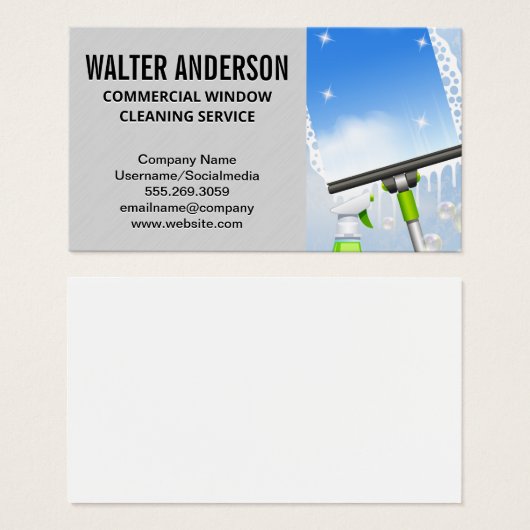 Venster reinigen | Zeepbels Squeegee Visitekaartje (Voorkant /achterkant)