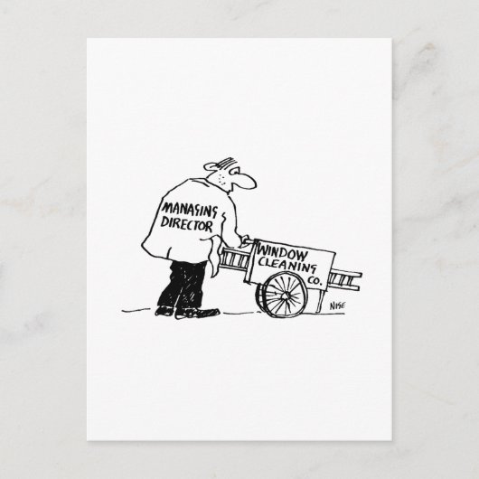 Venster reiniger met Windows-reinigingscabine Briefkaart (Voorkant)