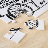 Venster reiniger met Windows-reinigingscabine Legpuzzel (Zijkant)