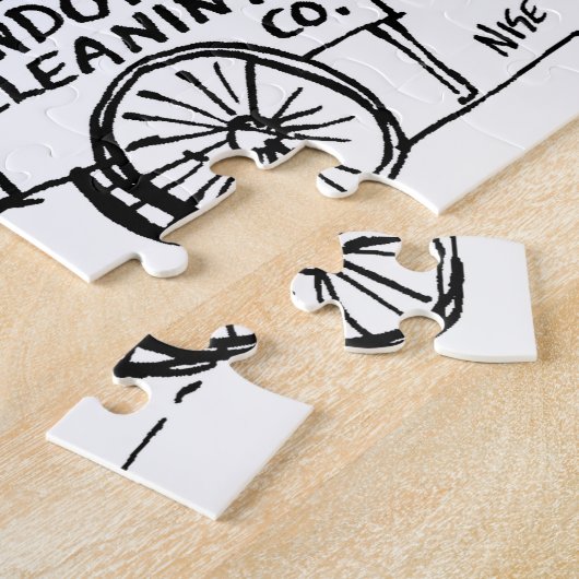 Venster reiniger met Windows-reinigingscabine Legpuzzel (Zijkant)