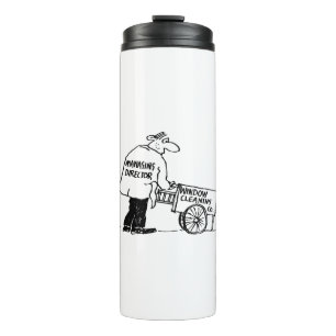 Venster reiniger met Windows-reinigingscabine Thermosbeker