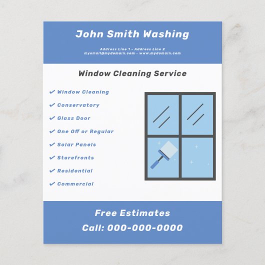 Venster Reinigingsbrochure Flyer (Voorkant)